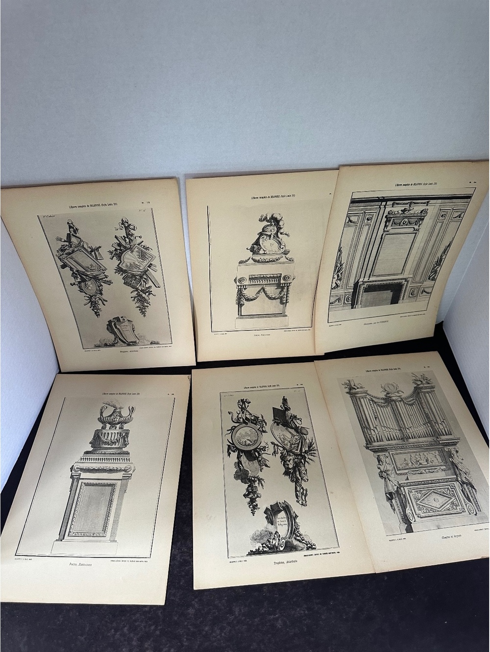 6 antique Delafosse Louis XVI French art plates Armand Guerinet 8 x 12